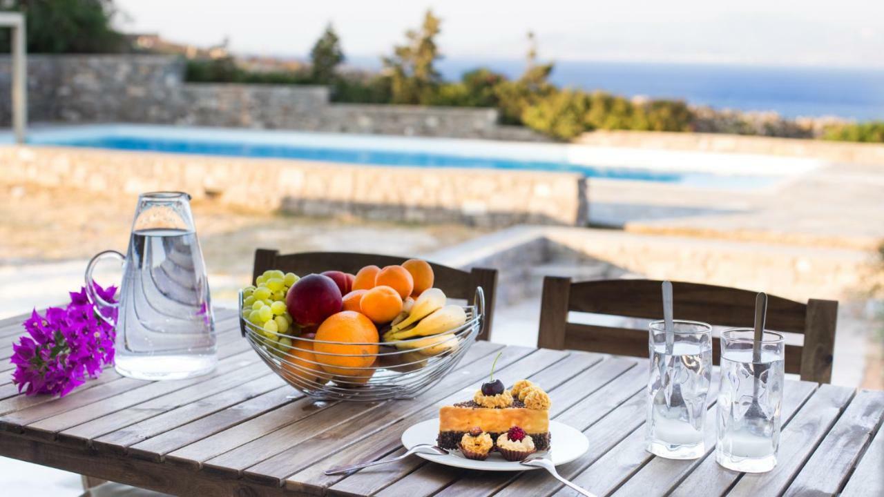 Kallirroe Deluxe Villa With Sea View And Pool Chrisi Akti  Buitenkant foto